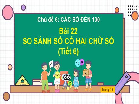 Bài giảng Tiếng Việt Lớp 1 (Kết nối tri thức) - Chủ đề 6: Các số đến 100 - Bài 22: So sánh số có hai chữ số (Tiết 6) - Năm học 2023-2024 - Nguyễn Thị Phương