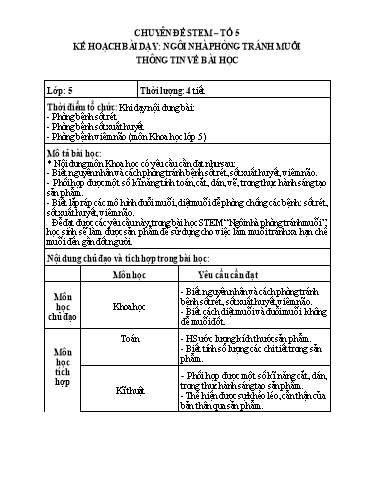 Bài học STEM Khoa học Lớp 5 - Bài: Ngôi nhà phòng tránh muỗi - Năm học 2024-2025 - Nguyễn Thị Hải Anh