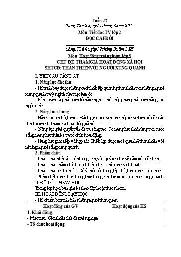 Kế hoạch bài dạy Hoạt động trải nghiệm Tiểu học - Tuần 27 - Năm học 2024-2025 - Trần Thị Huệ