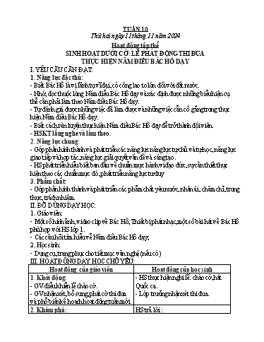 Kế hoạch bài dạy Lớp 1 - Tuần 10 - Năm học 2024-2025 - Lê Thị Kim Hiên
