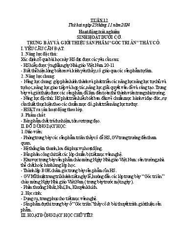 Kế hoạch bài dạy Lớp 1 - Tuần 12 - Năm học 2024-2025 - Lê Thị Kim Hiên