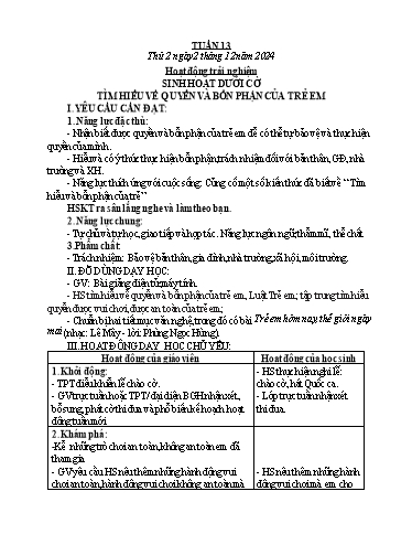 Kế hoạch bài dạy Lớp 1 - Tuần 13 - Năm học 2024-2025 - Lê Thị Kim Hiên