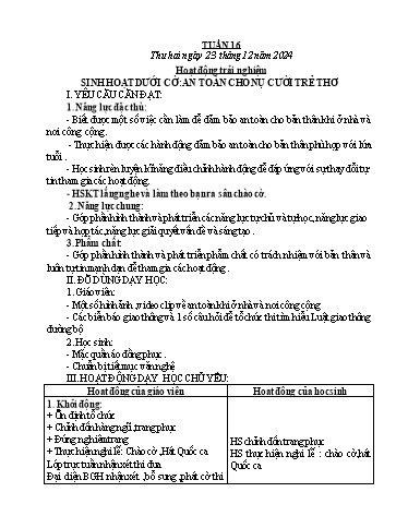 Kế hoạch bài dạy Lớp 1 - Tuần 16 - Năm học 2024-2025 - Lê Thị Kim Hiên