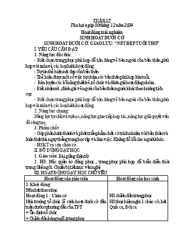 Kế hoạch bài dạy Lớp 1 - Tuần 17 - Năm học 2024-2025 - Lê Thị Kim Hiên