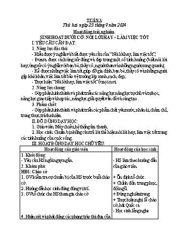 Kế hoạch bài dạy Lớp 1 - Tuần 3 - Năm học 2024-2025 - Lê Thị Kim Hiên