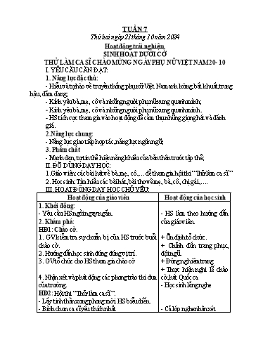 Kế hoạch bài dạy Lớp 1 - Tuần 7 - Năm học 2024-2025 - Lê Thị Kim Hiên