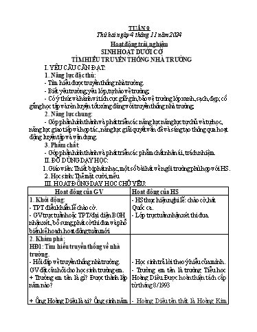 Kế hoạch bài dạy Lớp 1 - Tuần 9 - Năm học 2024-2025 - Lê Thị Kim Hiên