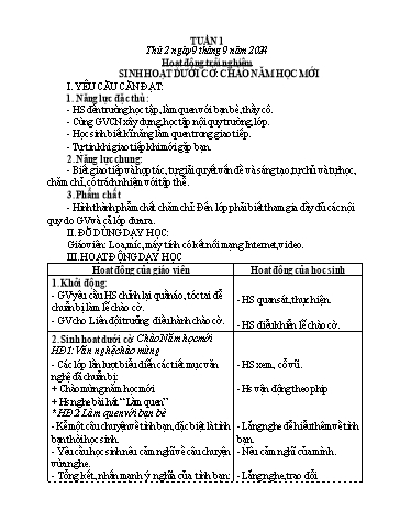 Kế hoạch bài dạy Lớp 2 - Tuần 1 - Năm học 2024-2025 - Hoàng Thị Hoa