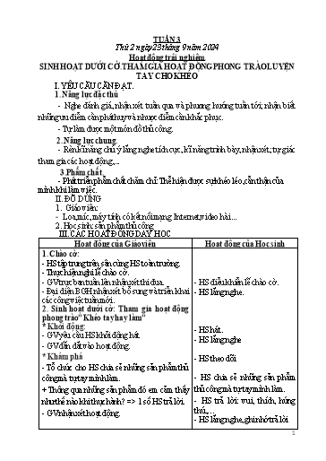 Kế hoạch bài dạy Lớp 2 - Tuần 3 - Năm học 2024-2025 - Nguyễn Thị Phương