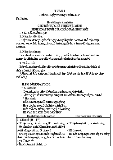 Kế hoạch bài dạy Lớp 3 - Tuần 1 - Năm học 2024-2025 - Nguyễn Thị Dung