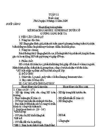Kế hoạch bài dạy Lớp 3 - Tuần 11 - Năm học 2024-2025 - Nguyễn Thị Dung