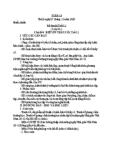 Kế hoạch bài dạy Lớp 3 - Tuần 13 - Năm học 2023-2024 - Trường Tiểu học Xuân Liên