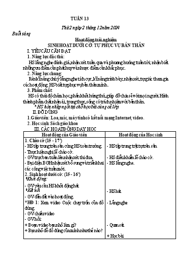 Kế hoạch bài dạy Lớp 3 - Tuần 13 - Năm học 2024-2025 - Nguyễn Thị Dung