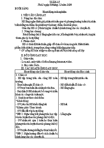 Kế hoạch bài dạy Lớp 3 - Tuần 17 - Năm học 2024-2025 - Nguyễn Thị Dung