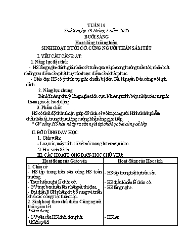 Kế hoạch bài dạy Lớp 3 - Tuần 19 - Năm học 2024-2025 - Nguyễn Thị Dung