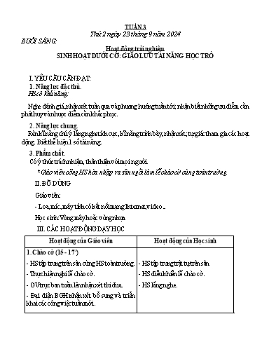 Kế hoạch bài dạy Lớp 3 - Tuần 3 - Năm học 2024-2025 - Nguyễn Thị Dung