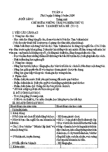 Kế hoạch bài dạy Lớp 3 - Tuần 4 (Thứ 5+6) - Năm học 2024-2025 - Nguyễn Thị Dung