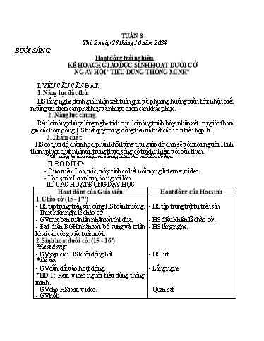 Kế hoạch bài dạy Lớp 3 - Tuần 8 (Thứ 2+3+4) - Năm học 2024-2025 - Nguyễn Thị Dung