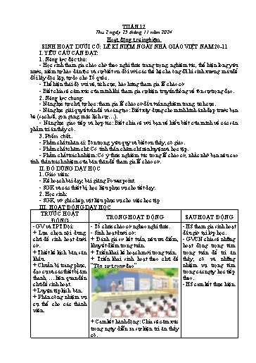 Kế hoạch bài dạy Lớp 5 - Tuần 12 - Năm học 2024-2025 - Hồ Thị Tình