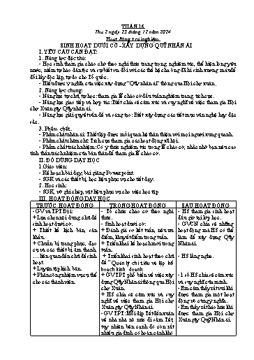 Kế hoạch bài dạy Lớp 5 - Tuần 16 - Năm học 2024-2025 - Hồ Thị Tình