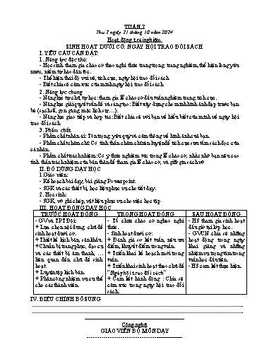 Kế hoạch bài dạy Lớp 5 - Tuần 7 - Năm học 2024-2025 - Phan Thị Quỳnh Trang
