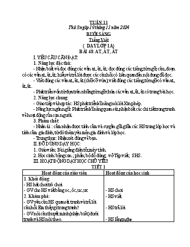 Kế hoạch bài dạy Tiểu học - Tuần 11 - Năm học 2024-2025 - Phạm Thị Hằng
