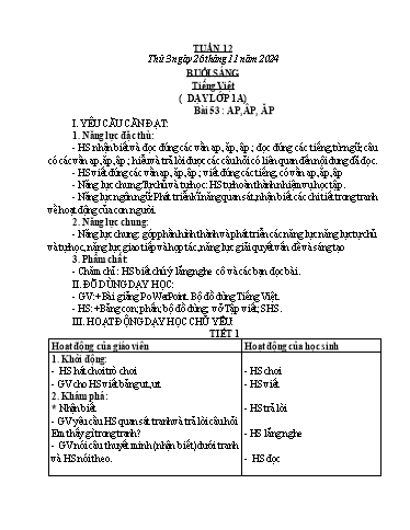 Kế hoạch bài dạy Tiểu học - Tuần 12 - Năm học 2024-2025 - Phạm Thị Hằng