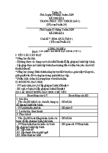 Kế hoạch bài dạy Tiểu học - Tuần 25 - Năm học 2023-2024 - Đặng Thị Hằng