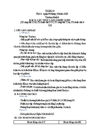 Kế hoạch bài dạy Tin học Lớp 3, 4, 5 - Tuần 25 - Năm học 2024-2025 - Trường Tiểu học Xuân Liên