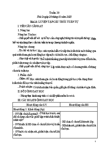 Kế hoạch bài dạy Tin học Lớp 5 - Tuần 20, Bài 15: Luyện tập cấu trúc tuần tự - Năm học 2024-2025 - Trần Thị Nhật Lê