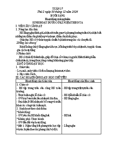 Kế hoạch bài dạy Toán Lớp 3 - Tuần 17 - Năm học 2024-2025 - Phan Thị Tú Anh