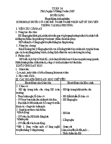 Kế hoạch bài dạy Toán Lớp 3 - Tuần 26 - Năm học 2024-2025 - Phan Thị Tú Anh