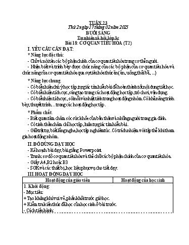 Kế hoạch bài dạy Tự nhiên và Xã hội Tiểu học (Kết nối tri thức) - Tuần 23 - Năm học 2024-2025 - Hà Văn Sơn