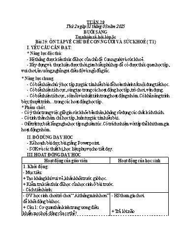Kế hoạch bài dạy Tự nhiên và Xã hội Tiểu học (Kết nối tri thức) - Tuần 29 - Năm học 2024-2025 - Hà Văn Sơn
